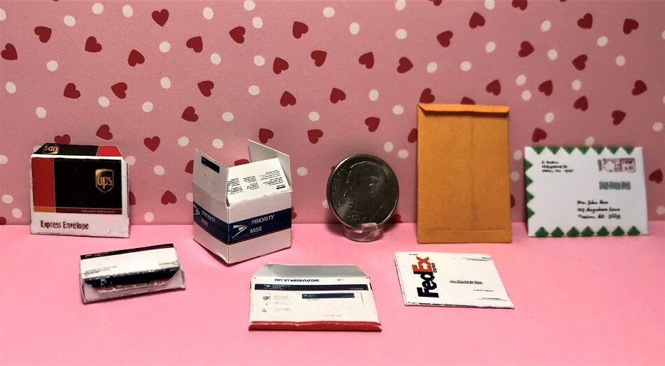Dollhouse Miniature Shipping, Mail, Packaging Supplies - 1:12 Scale