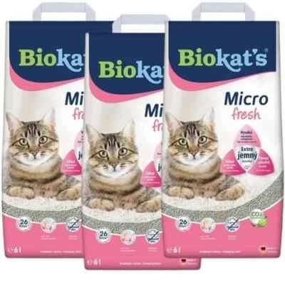 3x6 L BIOKAT'S Micro Fresh Katzenstreu Bentonit fein Duft Sommerblume