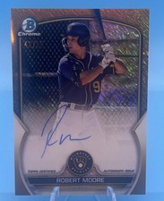 Robert Moore 2023 Bowman Chrome Gold Shimmer Auto #41/50 SP Milwaukee Brewers
