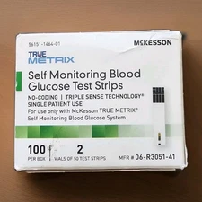 McKesson TRUE METRIX Blood Glucose Test Strips 06-R3051-41 100 Pack. EXP 08/26