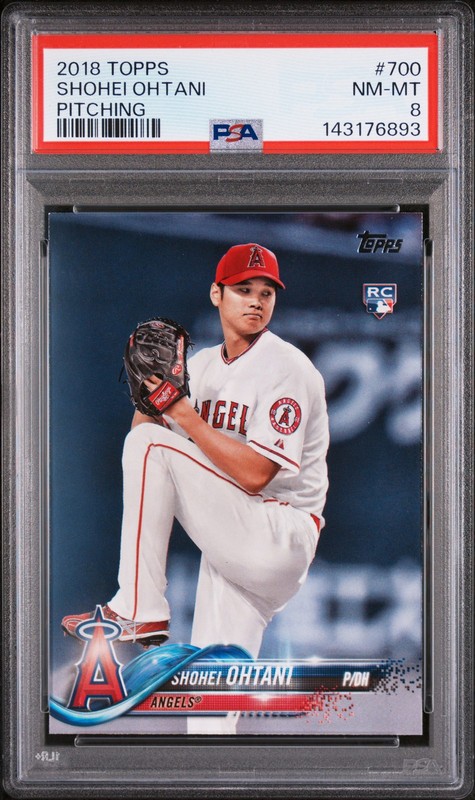 2018 TOPPS PITCHING #700 SHOHEI OHTANI ROOKIE RC PSA 8