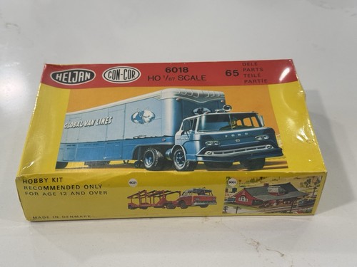 Kit de tractor y remolque Heljan, Con-Cor HO #6018 Global Van Lines, nuevo de lote, sellado | Condition: New