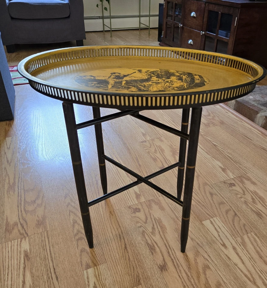 BANDEJA DE SERVIR FRANCÉS ART NOUVEAU WATTEAU CON SOPORTE Foto 3 de 4