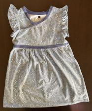 Tea Collection girls 6 blue white sleeveless ruffled dress ref #1366
