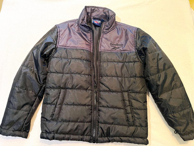 Reebok Quilted Puffer Jacket   Black & Grey Colorblock, Size S (8)