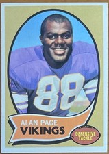 ALAN PAGE VIKINGS 1970 TOPPS ROOKIE CARD #59 NICELY CENTERED NEAR MINT. rookie card picture