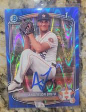 Anderson Brito Signed 2025 1st Bowman Baseball Card BCP-98 Astros Blue /150