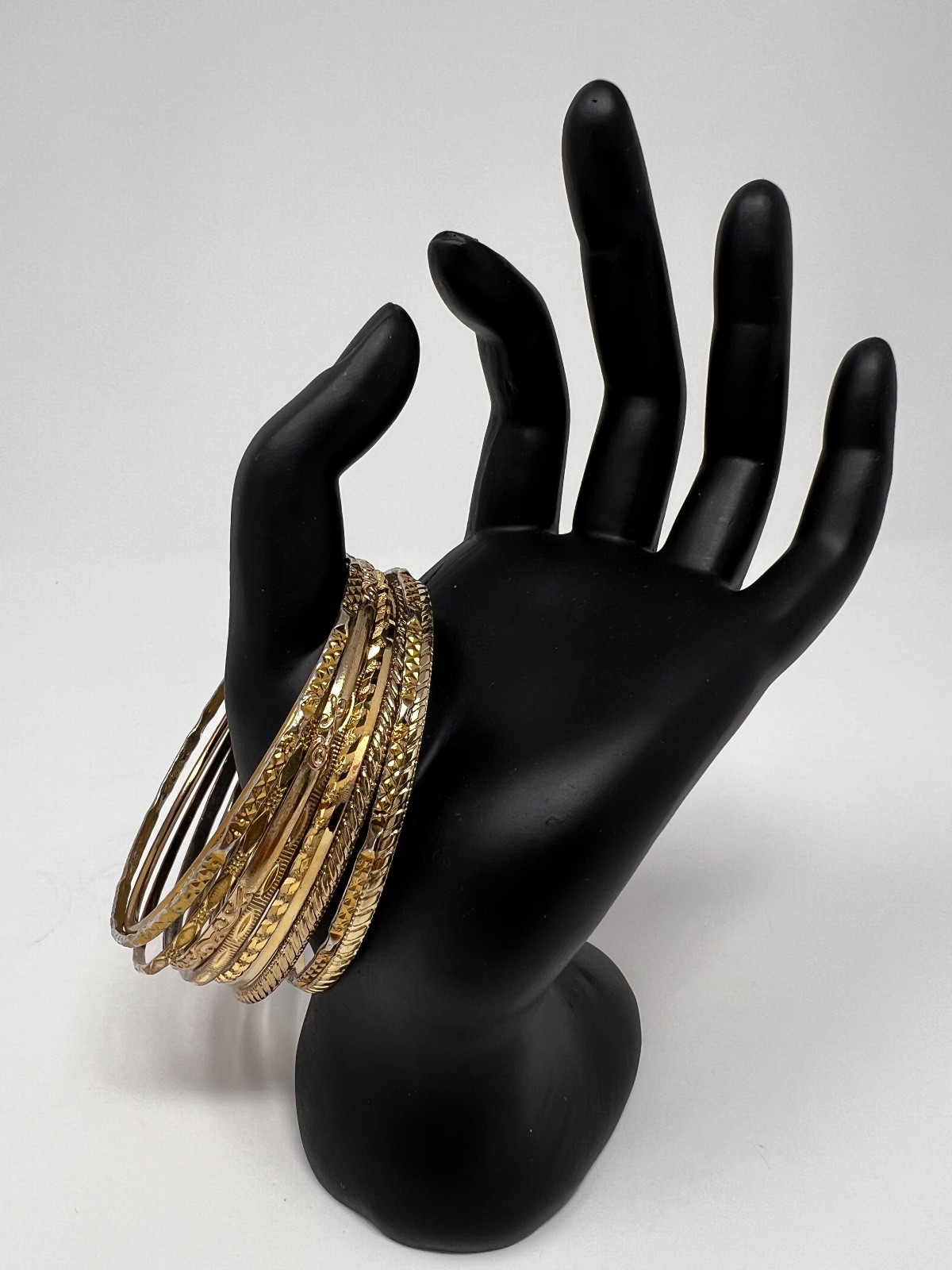 10 Pc Set Gold-Tone Stackable Bangle Bracelets La… - image 5