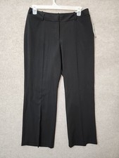 Worthington Curvy Fit Trouser Leg Dress Pants Womens 12 Short Black Stretch NEW