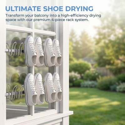 2pcs Shoe Rack For Drying Multifunctional Shoes Dryer Hooks Space Saving Drying