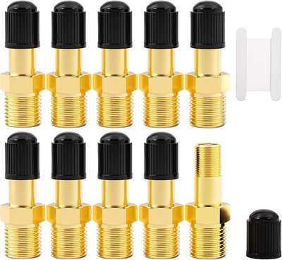 6PCS 1/8'' NPT Tank Valve Anti-Corrosion Brass Schrader Valve, Using with Air Com