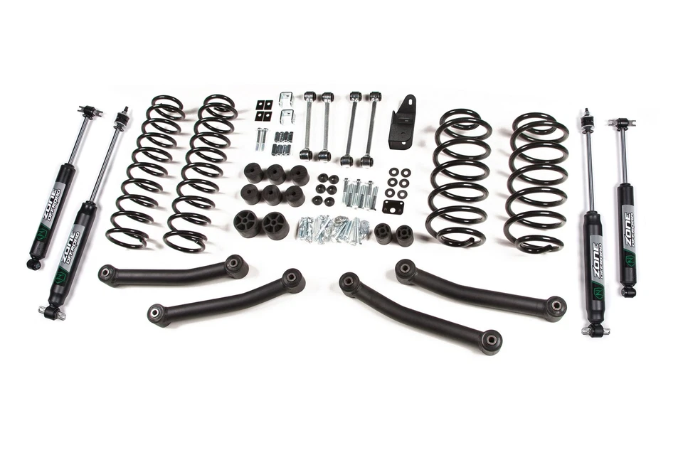 Kit de elevación de suspensión Zone Offroad J11N 4" para Jeep Wrangler (TJ) 2003-06 4x4 gasolina Foto 3 de 3