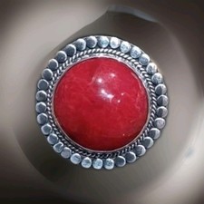 Bali Legacy Red Coral 925 Ring Sz 7