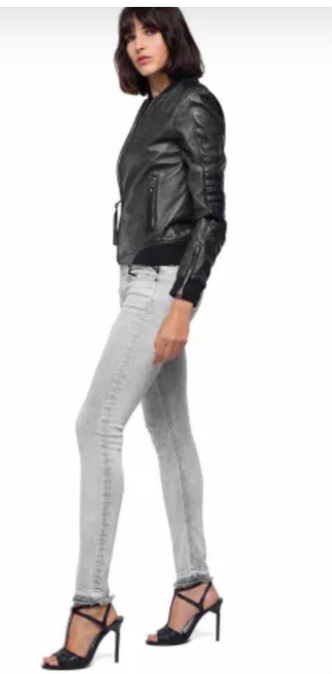 Replay Woman's Snake Print Crust Leather Jacket Rrp £565 #AS755 XS 34" Bust image 2