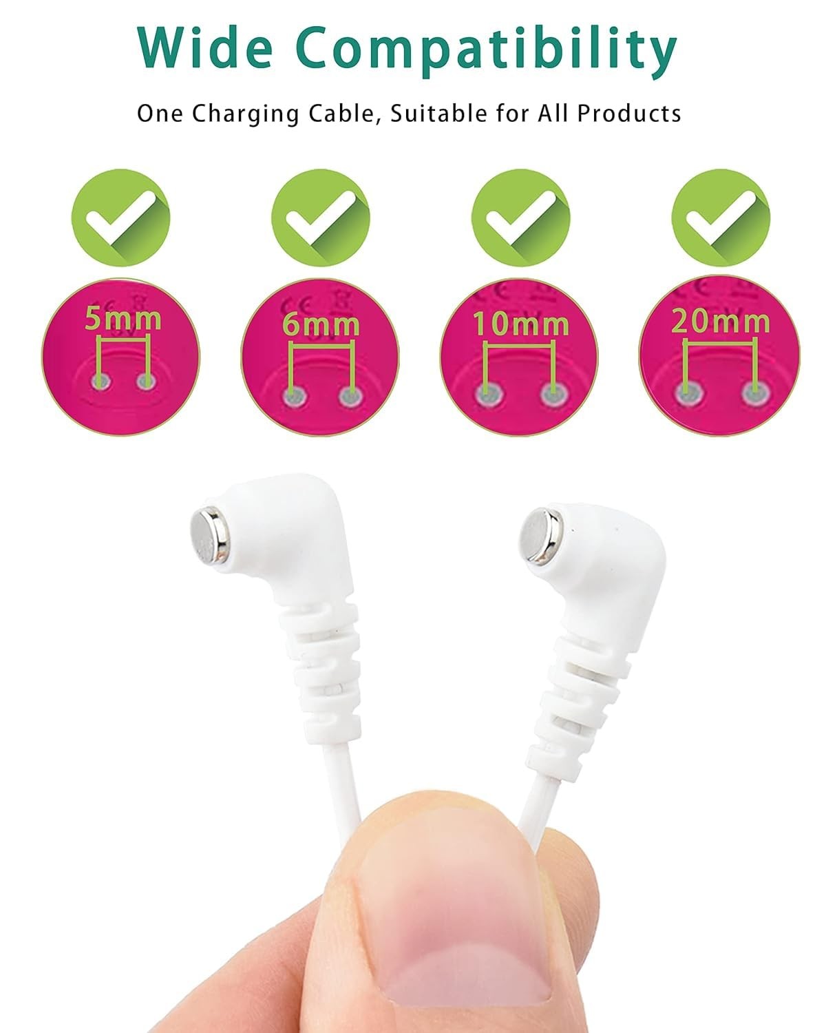 Bicmice Fast Magnetic Charger Cord for Rose and Most Massagers DC... 