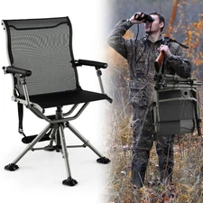 360 Degree Swivel Folding Hunting Seat with Carrying Handle & Duck Feet