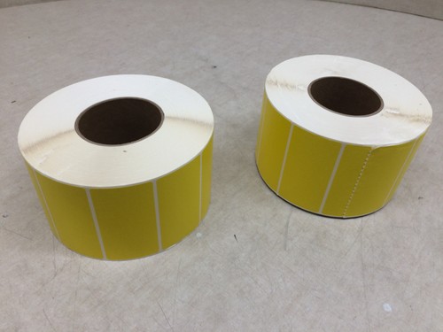 Lot of 2 ULINE S-6797Y 4x2 Yellow Thermal Transfer Labels