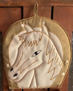 Vintage Horse Horseshoe Potholder Hot Pad Hanging Decor