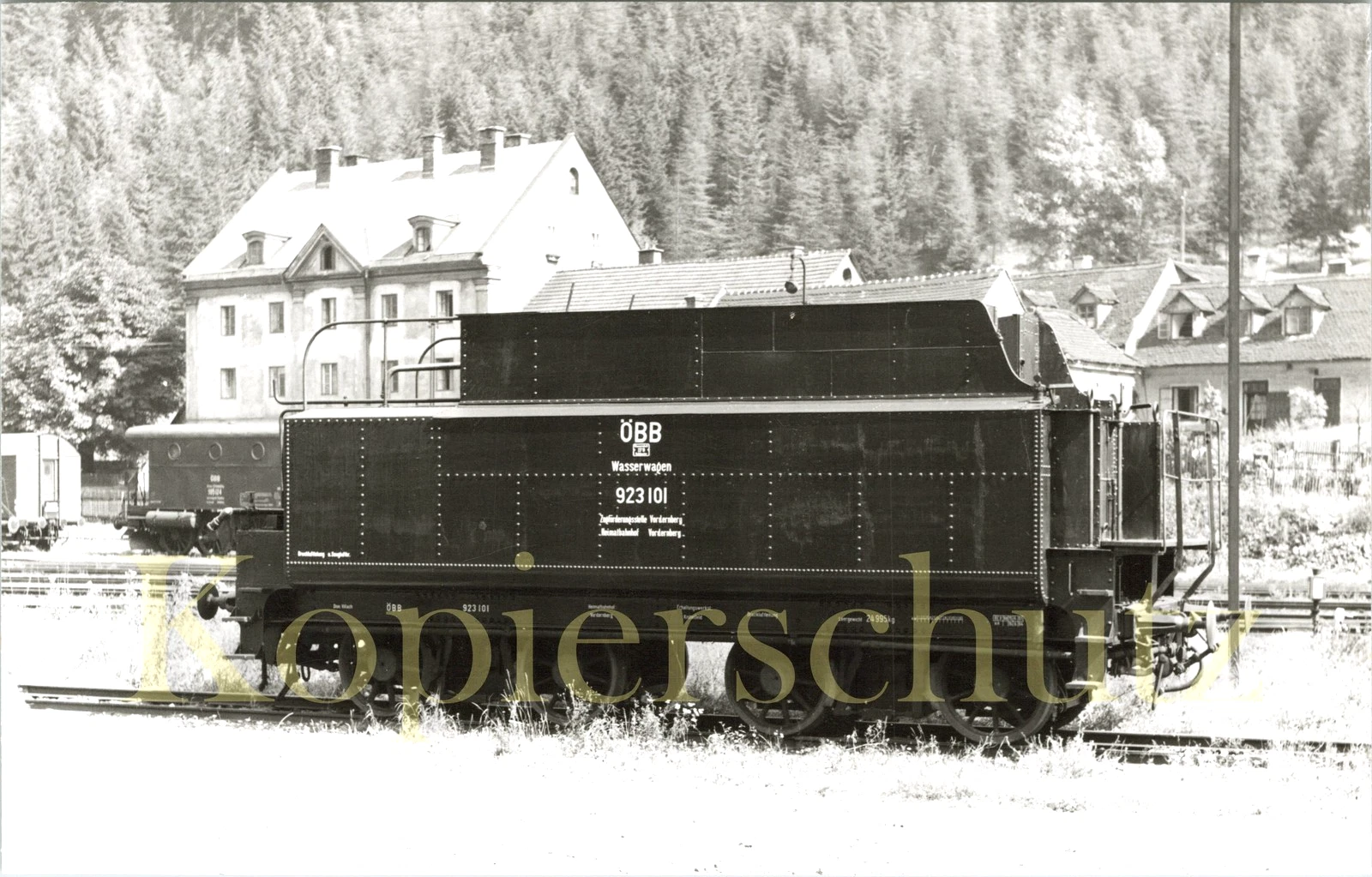 Foto - ÖBB 923 101 Wasserwagen in Vordernberg 14.9.1961 - Bild 1 von 1