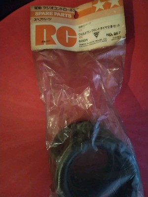 Vintage Tamiya RC Part No.267 Wild One Front Tire Set - Oshika Era