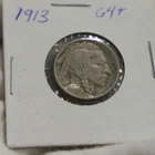 1913 Type 1 US Buffalo Nickel 5c Fine (Cleaned)