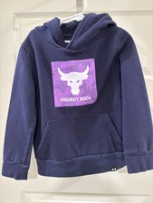 Under Armour UA Boys Project Rock Rival Fleece Hoodie 1373628-410 Size YXS