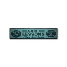 Surf Lessons, Custom Beach Location - Rustic Distressed Wood Sign