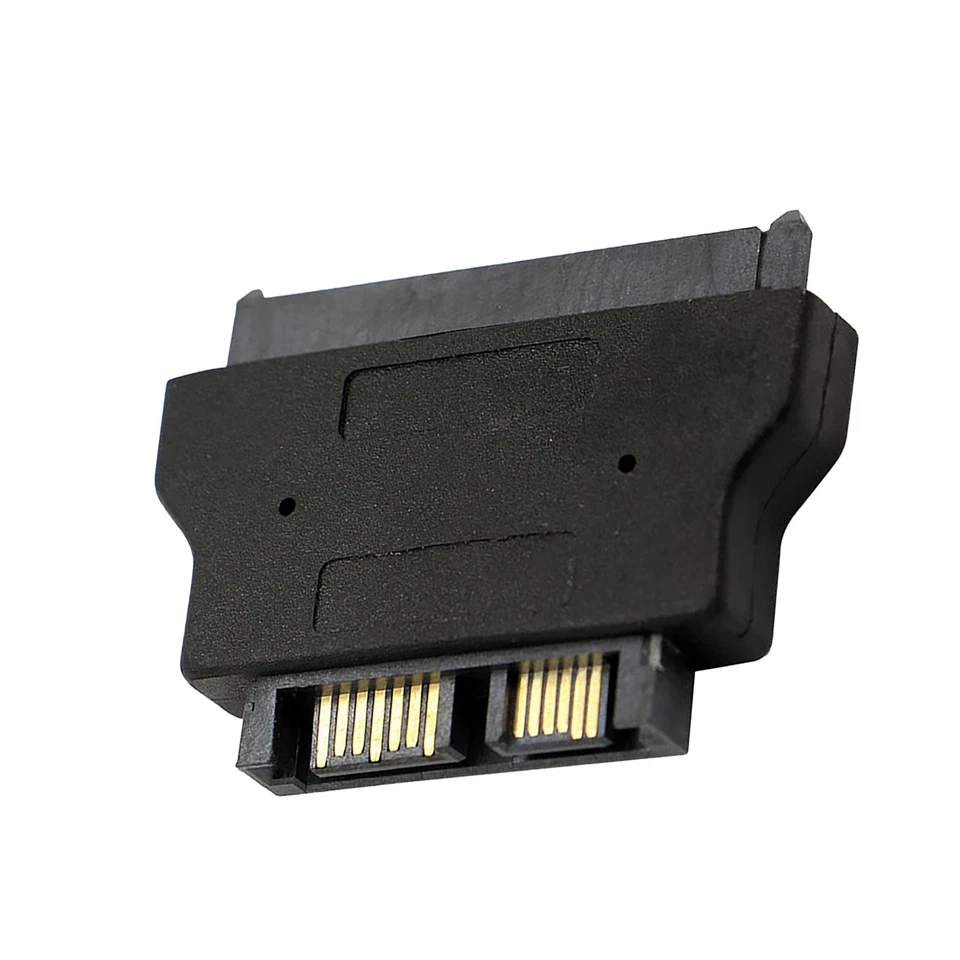 New SATA 22Pin 7+15 Female Plug To SATA 13 Pin Male Convertor Adapter Black - Image 4 of 4