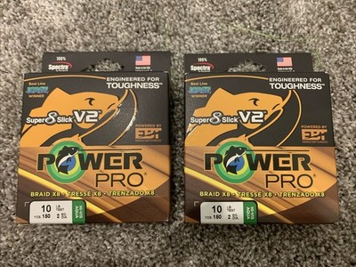 Power Pro Super 8 Slick V2 Braid Fishing Line - Aqua Green 10lb 150yd - Lot of 2