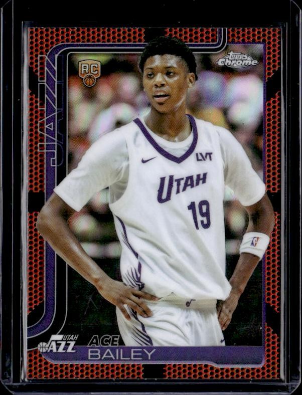 2025-26 Topps Chrome #255 Ace Bailey Basketball Refractor
