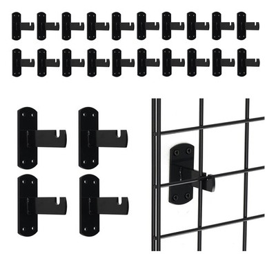 Gridwall Mount Brackets for Grid or Slatgrid Panels Black Box of 24 Pcs