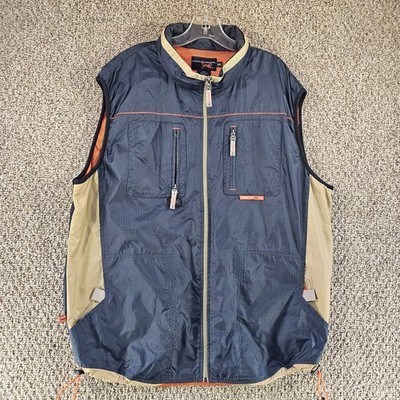 Triple Five Soul Vest Mens Sz 2XL Full Zip / Stow Away Hood / Net Lining Blue