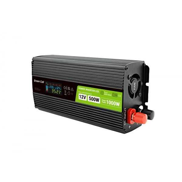 4085670 Greencell Green Cell Przetwornica napicia PowerInverter LCD 12 V 500W/10