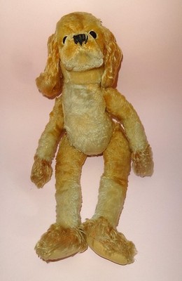 Original STEIFF SUSI DOG SULAC JOINTED w/ BUTTON MOHAIR PLUSH TOYS Germany 1960s