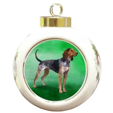 American English Coonhound Dog Round Ceramic Ball Christmas Ornament