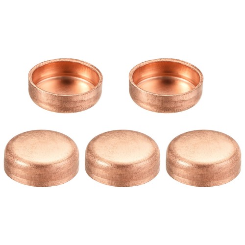 5pcs 12.7mm(1/2") ID Copper End Cap Pipe Fitting Blocking Cap