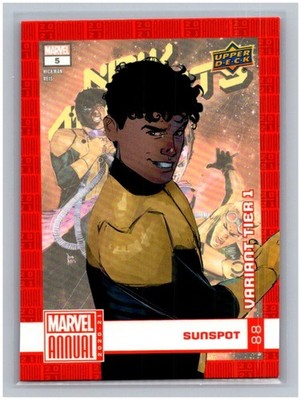 2020-21 Marvel Annual Sunspot #88 TIER 1 SP Parallel Base Set Upper Deck Card