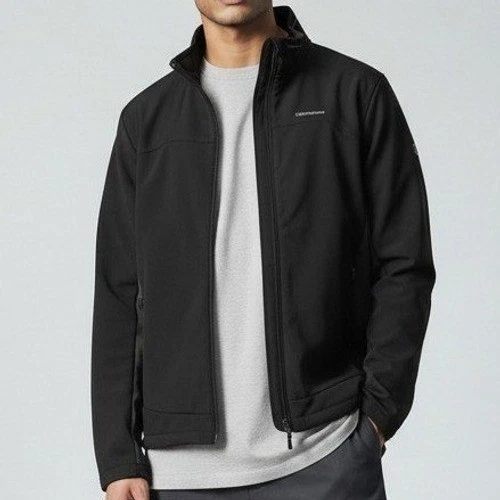 Craghoppers Softshell Jacket Men Large Black Full Zip Outdoor Hiking Lightweight - product listing photo