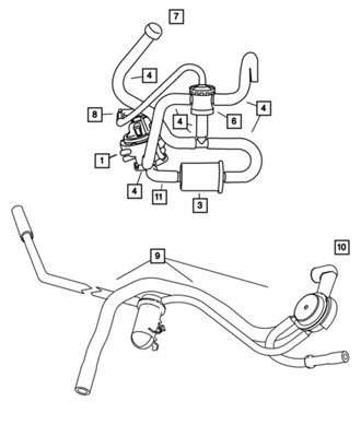 Vapor Canister Purge Valve Hose Mopar 52100468AG