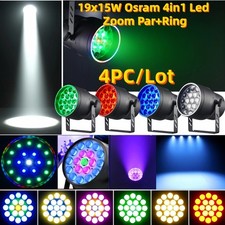 4/Lot 19X15W Osram Led RGBW 4in1 Beam Zoom Par DJ Hotel DMX Stage Light Par Can