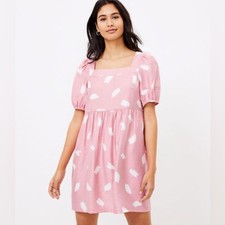 LOFT Brushstroke Square Neck Swing Dress