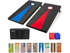 GoSports Dark Regulation Size Solid Wood Cornhole Set 4 ft x 2 ft