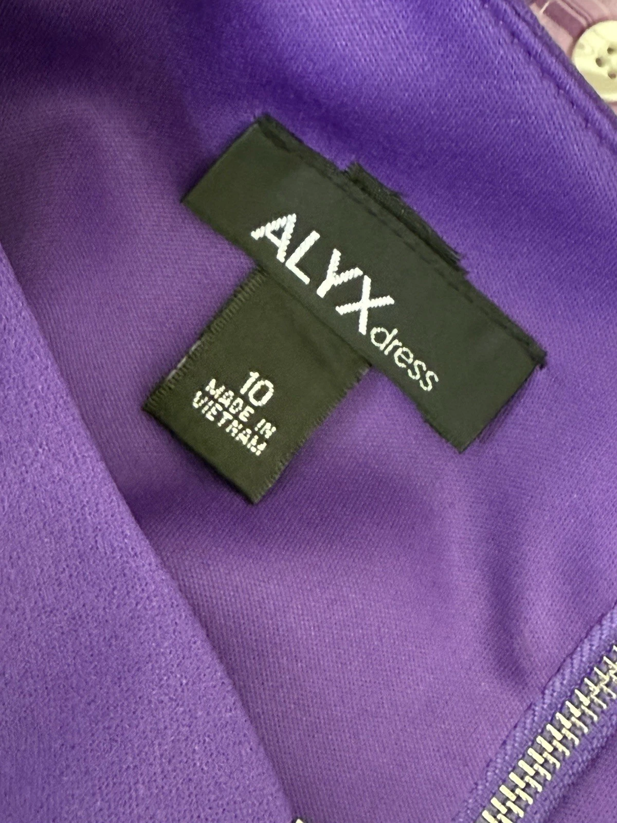 Abito Alyx Tg 10 M Viola Uva Manica Corta Buco della Serra Ginocchio Linea A Orchidea Sera