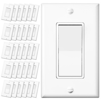 30 Pack Decorator Single Pole & 3 Way Light Switch UL Listed