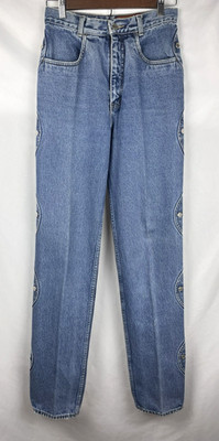 Rare Vtg Lawman Bareback Western Jeans Juniors 9 High Rise 23x34 Button Side