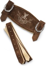 Sch neberger Men's Bavarian Suspenders for Lederhosen - Oktoberfest Leather Trou