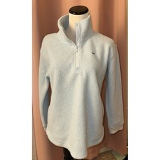 Vineyard Vines Light Blue Kids sz16 women's M Fleece 1/4 zip