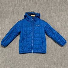 Columbia Sportswear Company Jacket Boy XS Blue Sherpa Lined Full Zip Hooded Cozy