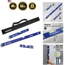 3-Piece Spirit Level Set 12, 20, 40 with 12 M...