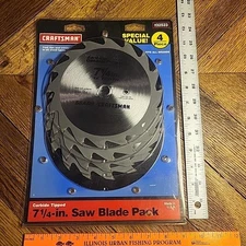 Craftsman 9 32523 7-1/4 in Carbide Tipped Circular Saw Blades 4pack